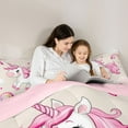 thumbnail image 5 of Feelyou Kawaii Pink Unicorn Twin Bedding Sets 7-Piece for Kids, Dreamy Rainbow Cloud Bedding Comforter Set, Cute Animal Theme Reversible Sheet Sets, Breathable Home Decor, 5 of 8