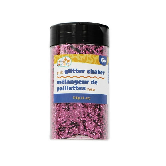 TINY HANDS Pink Glitter Shaker, 113g (4 oz), Age 6+, Kids, Crafts, Party Decoration
