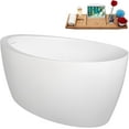 thumbnail image 3 of 59" Streamline B-524-247-BGM Soaking Glossy White Freestanding Tub and Tray With Internal Drain in Brushed GunMetal, 3 of 8