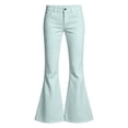 thumbnail image 4 of Linfrsh Girls School Uniform Pants Kids High Stretchy Flare Dress Pants Elastic Waist Bell Bottom Trousers Size 5-16 Years(Light Green,13-14 Years), 4 of 9