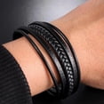 thumbnail image 3 of Pulsera de cuero con hebilla magnética para hombre o mujer, 3 of 6