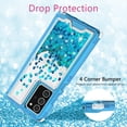 thumbnail image 6 of For Samsung Galaxy Note 20 Case,Clear Liquid Glitter Waterfall Bling Protective Case for Galaxy Note 20 - Teal, 6 of 7