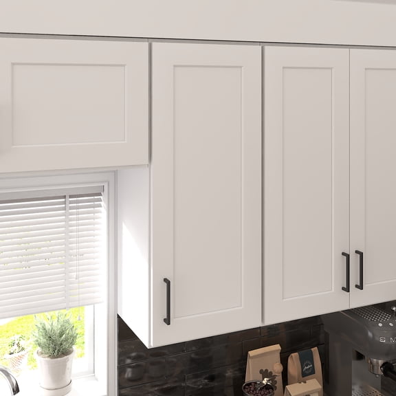 Furinno Shaker Wall Kitchen Cabinet 1-Door-2 Shelves, Ready to Assemble, 12 D x 15 W x 36 H, White