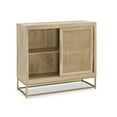 thumbnail image 6 of Blair Rattan Sliding Doors Cabinet with Shelves, Natural and Gold, 6 of 14