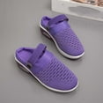 thumbnail image 5 of Anuirheih Slip on Sandals Women,Women's Shoes Low-top Casual Lightweight Lazy Walking Shoes Flying Woven Slippers(Purple), 5 of 7