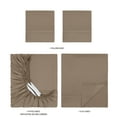thumbnail image 6 of Mainstays Super Soft Brushed Microfiber Bed Sheet Set, Brown Bag Embossed Stripe, Full, 4 Piece, 6 of 13
