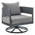 thumbnail image 1 of Armen Living Argiope Gray Aluminum Outdoor Patio Swivel Rocking Chair in Gray, 1 of 8