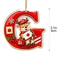 thumbnail image 3 of JeashCHAT Initial Letter Christmas Ornaments, Red Christmas Initial Ornaments Cute Reindeer Pendant Christmas Tree Hanging Decorations Xmas Gifts (G), 3 of 5