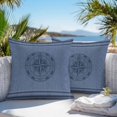 thumbnail image 3 of Throw Pillow Covers 16x16 Inch Set of 2, Nautical Compass Waterproof Outdoor Pillow Covers, Navy Blue Striped Coastal Compass Decorative Cushion Pillowcases for Couch, Sofa, Bed, Garden, Patio, 3 of 9