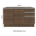 thumbnail image 2 of Mueble de Cocina Para Tarja Madesa Glamy 120 cm 2 Puertas y 3 Cajones (Sin Tablero ni Tarja) Marrón, 2 of 5