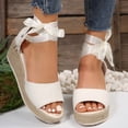 thumbnail image 4 of MKLEKYY Sandalias de Plástico para Mujer, Sandalias de Cuña Con Tiras de Tela A La Moda de Verano para Mujer, Sandalias Ligeras Con Punta Abierta y Boca de Pez, 4 of 4