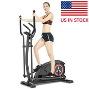 Elliptical Machine, Magnetic Elliptical Training Machine Cross Trainer with Heart Rate Sensor & LCD Monitor, Smooth Quiet Driven for Home Gym Office 300lbs Max Weight