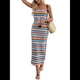 thumbnail image 3 of Vestido Maxi de Punto Sin Tirantes para Mujer, con Parte Delantera , Sin Mangas, Tubo, Espalda Descubierta, Ajustado, con Abertura, Vestido de Verano Azul L, 3 of 10