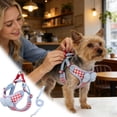 thumbnail image 2 of Bowknot Design Dog Harness with Matching Plaid Leash for Secure and Comfortable Walking Control, 2 of 4