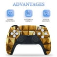 thumbnail image 4 of Skin Sticker for PS5 Slim Standard Disc Digital Edition Console and Controllers Decals for Playstation 5 (Golden Metallic,PS5 Disc Edition), 4 of 5