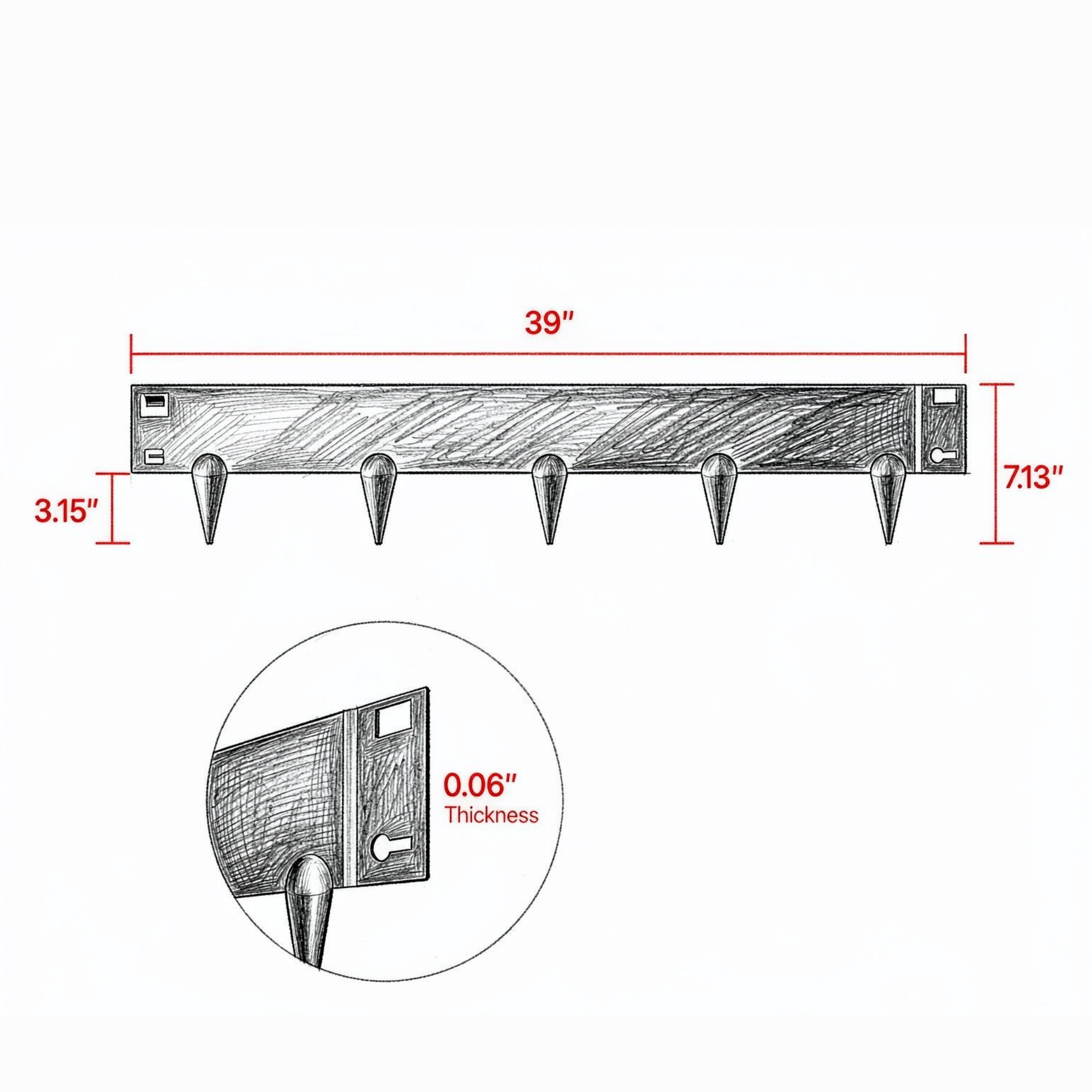 5 Pack Black Steel Landscape Edging (39" x 4") with Rust-Resistant Finish