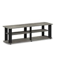 thumbnail image 5 of Furinno Turn-N-Tube Toolless Assembly Grey TV Stand for TV up to 50 Inch, 3-Tier Entertainment Center, Open Back TV Console with Cable Management, for Living Room, Bedroom, Grey Oak, 5 of 6