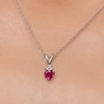 thumbnail image 3 of Gem Stone King 14K White Gold Red Created Ruby and Lab Grown Diamond Pendant Necklace for Women | 0.33 Cttw | Gemstone July Birthstone | Heart Shape 4MM | With 18 inch Chain, 3 of 6