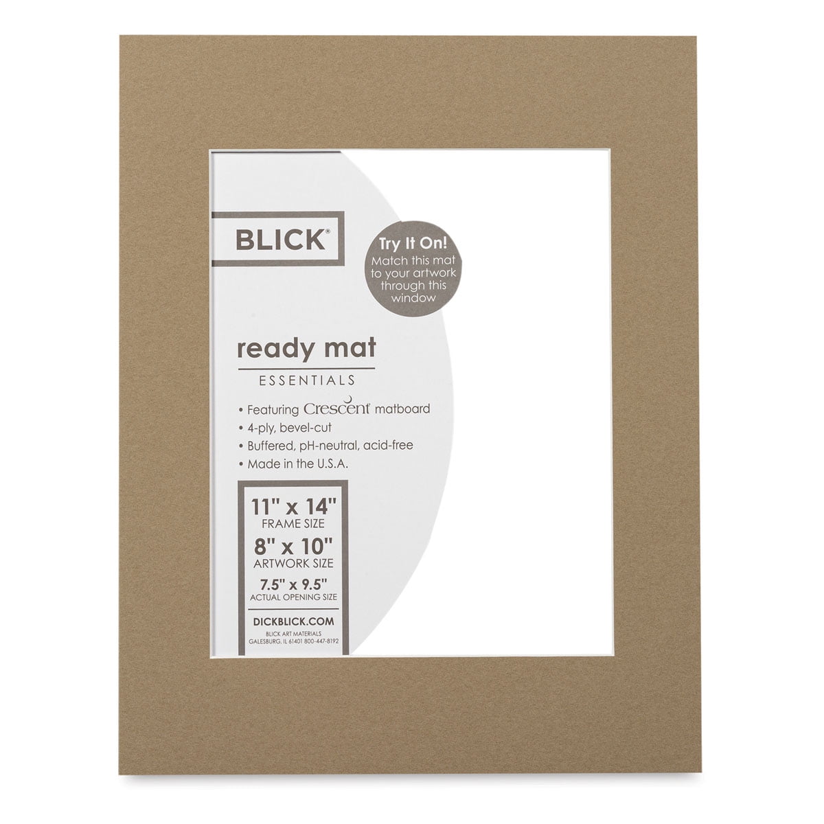 Blick PreCut Mat Umber, 11'' x 14'' (71/2'' x 91/2'' Opening)