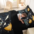 thumbnail image 4 of spefrowx Retro Moonlight Orca King Bedding for Kids, Black Starry Swirl Wave King Bed in a Bag, Black Reversible, 7-Piece, 4 of 6
