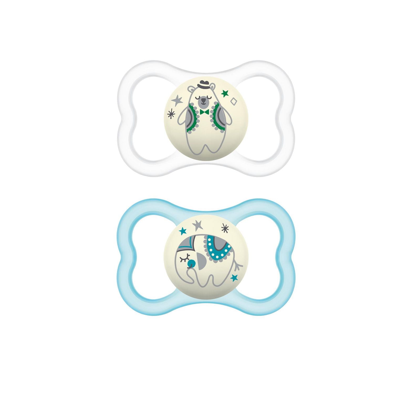 MAM Air Night Pacifiers (2 pack), MAM Sensitive Skin Pacifier 16+ Months, Glow in the Dark Pacifier, Best Pacifier for Breastfed Babies, Assorted, Baby Pacifiers, MAM Air Night Pacifier Asst 16+
