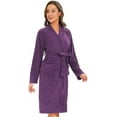 thumbnail image 3 of DOPI Kimono Women's Bathrobe Terry Cloth Robe Knee Length Towel Bathrobe V-neck Multi-color Options, 3 of 6