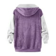 thumbnail image 5 of QATAINLAV Winter Coats for Women Casual Fleece Jacket Warm Soft Outdoor Sherpa Lined Thick Coat Full Zip Long Sleeve Hoodies Outerwear, Purple, L, 5 of 6