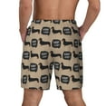thumbnail image 2 of Lsque Mens Swim Trunks Dachshund Dog Woof Pattern - Bathing Suit Compression Liner - Beach Swim Shorts Swimwear - (S-3XL) - Stretch Quick Dry -X-Large, 2 of 9