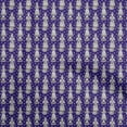 thumbnail image 1 of oneOone Rayon Navy Blue Fabric Kalamkari Kathakali Fabric For Sewing Printed Craft Fabric By The Yard 56 Inch Wide, 1 of 5