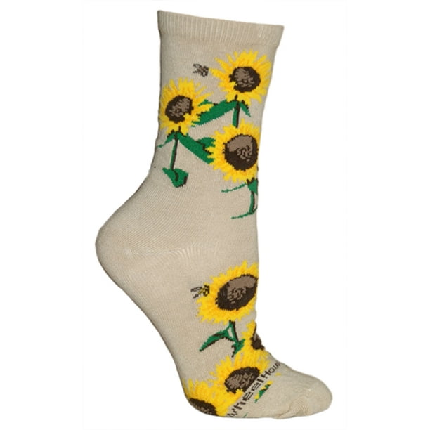 Wheel House Designs - Sunflower Tan Cotton Ladies Socks - Walmart.com ...