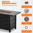 thumbnail image 3 of Walsunny 43 inch Gas Fire Pit Table 50,000 BTU Outdoor Rectangular Propane Fire pit Table with Waterproof Cover, 3 of 7