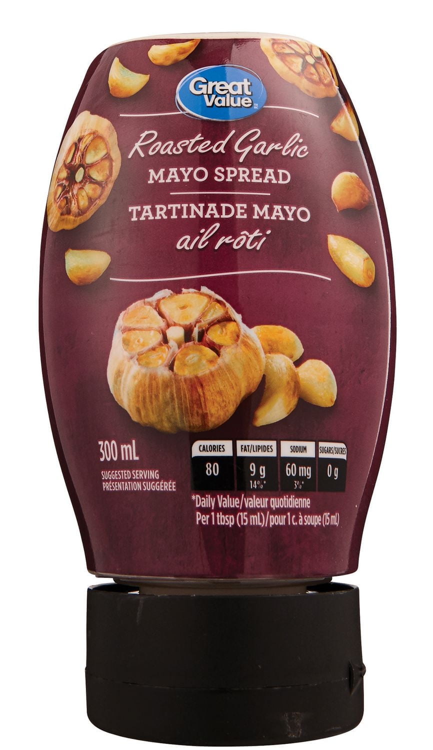 Great Value Roasted Garlic Mayo Spread, 300 mL