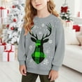 thumbnail image 2 of MKOSPLRT Reindeer Christmas Sweatshirts Kids 1-15Y Crewneck Long Sleeve Xmas Party Pullover Warm Fall Sweat Shirts for Girl Boy, 2 of 8