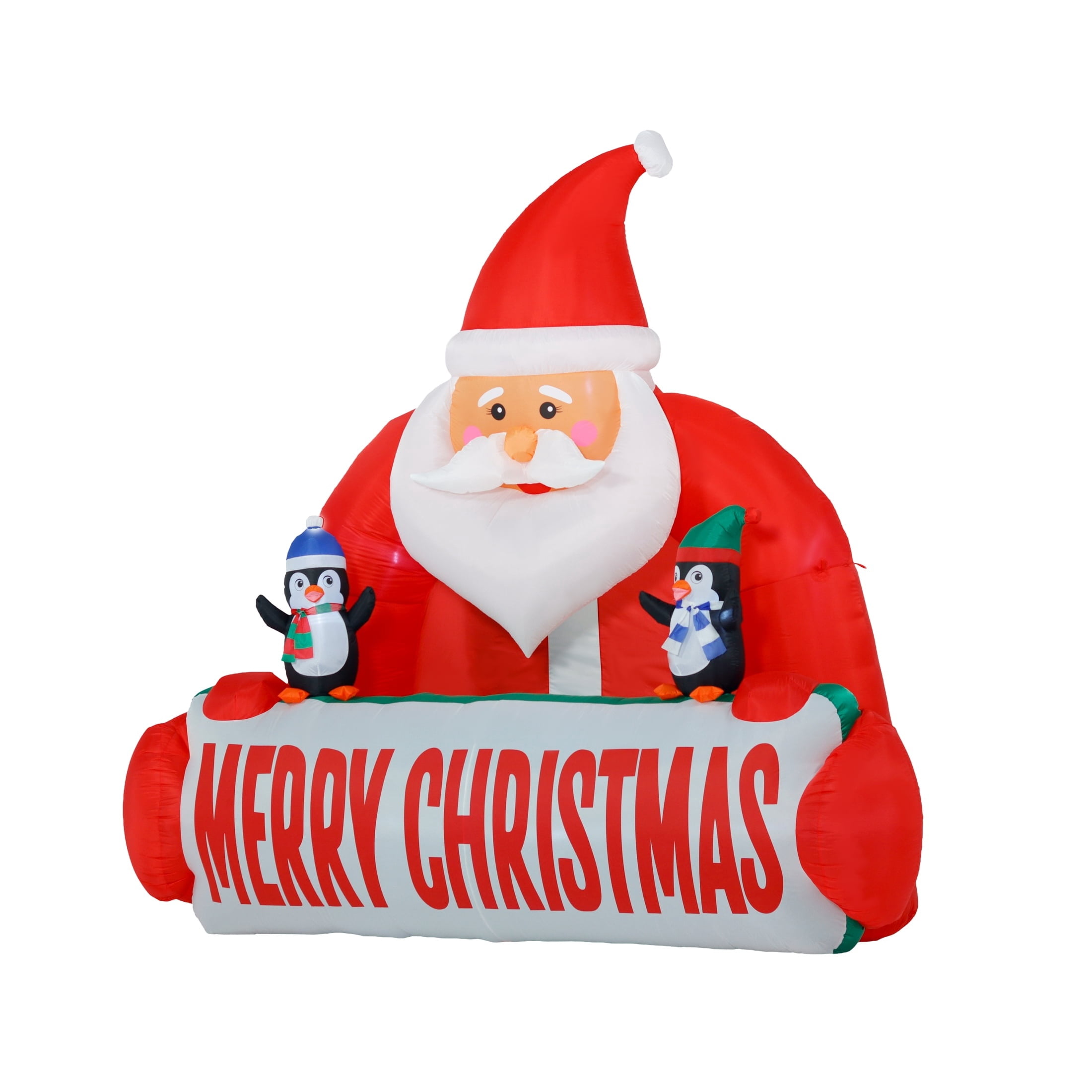 Multicolor Giant Santa Sign Christmas Airblown Yard Inflatable, 10', by Holiday Time