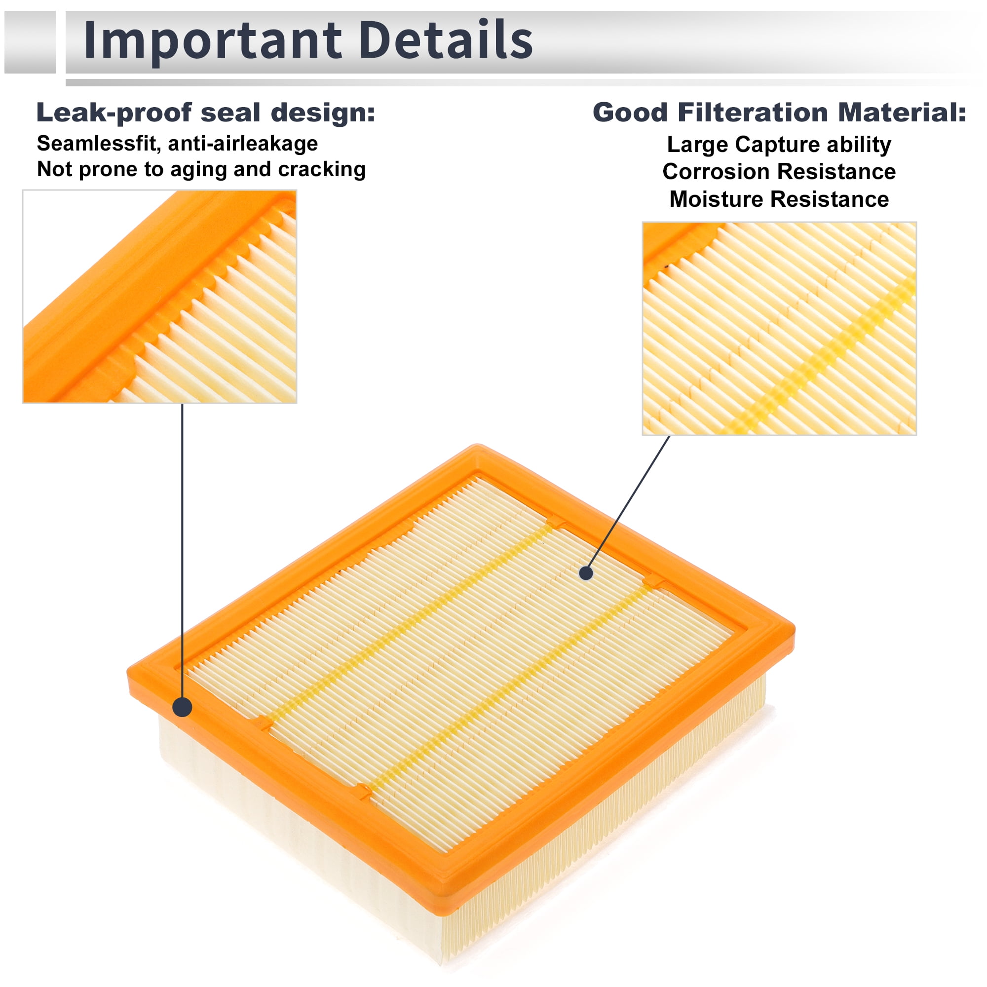 Unique Bargains 1pc Engine Air Filter for Jeep Compass 2017-2022 No.68247339AA/51977574
