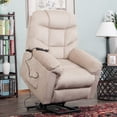 thumbnail image 3 of Electric Recliner Chair, Heavy Duty Power Lift Recliners for Elderly Wide Seat, 330 lb Capacity Bedroom Chair with Side Pockets, Remote Control, Modern Reclining Office Chair, Beige, Q17919, 3 of 9