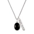 thumbnail image 1 of Delight Jewelry Silvertone Small Black Acrylic Oval Silvertone Live the Life You Have Imagined Bar Charm Necklace, 23", 1 of 4