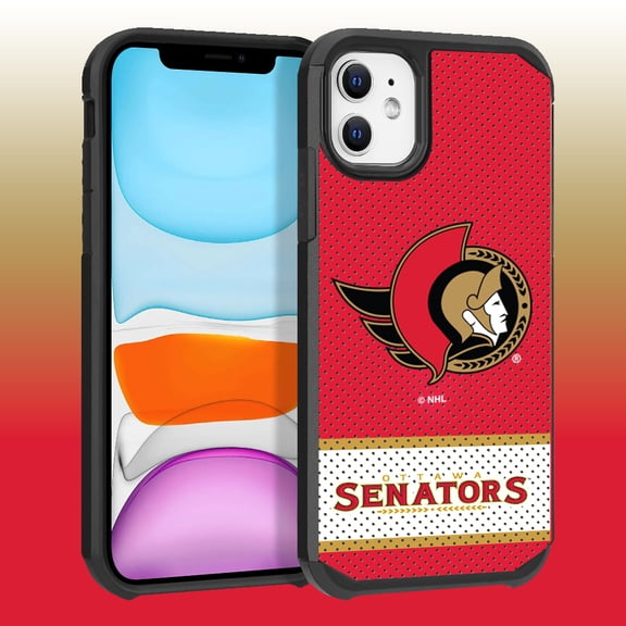 Apple iPhone 11 - NHL Licensed Ottawa Senators Team Logo on Jersey Textured Dual Layer Case