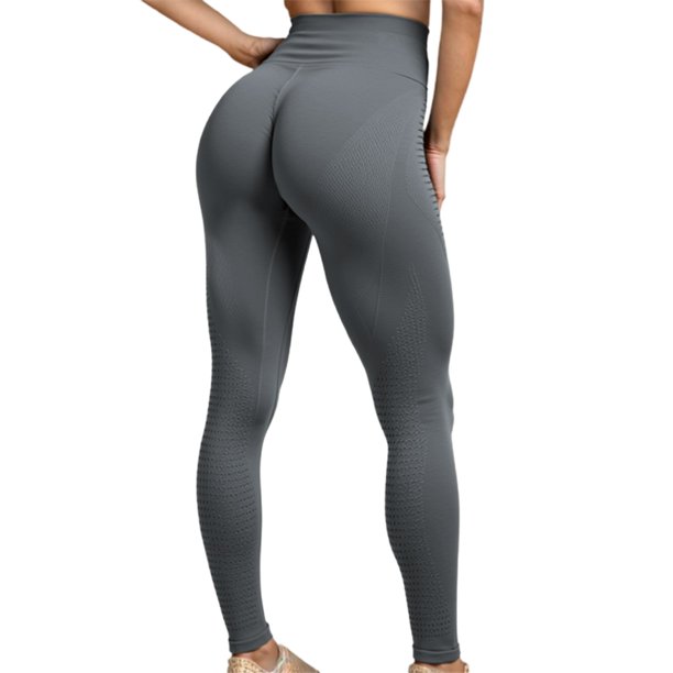 MKLEKYY Leggings para mujer Pantalones de yoga de alto rendimiento para correr y hacer ejercicio con diseño ajustado y detalles texturizados Ropa deportiva versátil para actividades activas