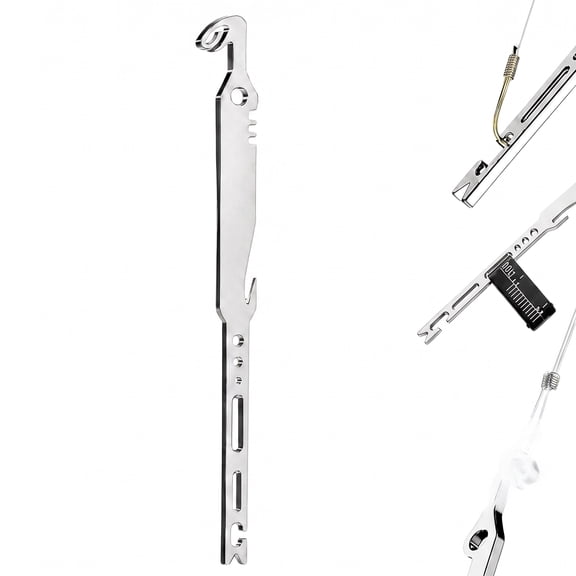 Stijggn 6-in-1 Stainless Steel Fishing Multi Tool Hook Remover and Knot Tyer, Fish Hook Remover Tool, Fishhook Disconnect Removal Tool for Fishing, 1PC
