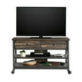 Sauder Steel River TV Stand, for TVs up to 52", Carbon Oak Finish