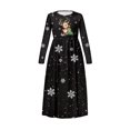 thumbnail image 4 of DISNIMO Christmas Reindeer Girls Dresses 11-12 Years Old for School Dresses for Girls Long Sleeve Dress with Pockets for Kids Crew Neck Dress Girls Soft Dress Long Sleeve Mini Dress Casual, 4 of 7