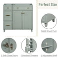 thumbnail image 3 of 36-inch Bathroom Vanity, Modern Freestanding Single Bathroom Cabinet with 2 Drawers, Adjustable Storage Shelf and 2 Soft-close Doors, Green ( Cabinet Only), 3 of 7
