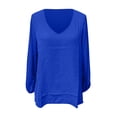 thumbnail image 4 of Seductiva Women's Long Sleeve Shirts Basic Tee Summer Border Newomen Shirt V Neck Sleeve Loose Long Sleeve Large Size Blouse Women Casual Workout Y2K Clothes Beach Vacation Clothes, 4 of 4
