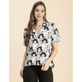 thumbnail image 2 of Moomaya Short Sleeves Notch Collar Rayon Shirt - Women's Trendy Printed Shirt, 2 of 9