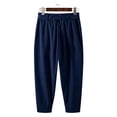 thumbnail image 6 of XuJwPNcy Mens Pants Lightweight Fashion Harem Pants Soft Tie Side Trousers with Pockets Loose Casual Outfit Clothing(Navy,3X-Large), 6 of 7