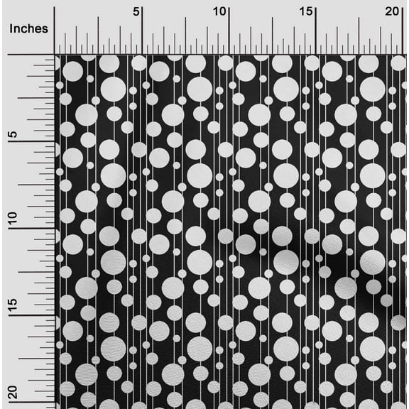oneOone Polyester Lycra Black Fabric Dots Quilting Supplies Print Sewing Fabric By The Yard 56 Inch Wide - P6