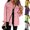 Pink, variant on gakvbuo Denim Jacket for Women Oversized Button Down Tops Frayed Hem Shacket Jackets Casual Long Sleeve Western Trendy Fall Outfits Lapel Cardigan Denim Jean Jackets Coat with Pockets