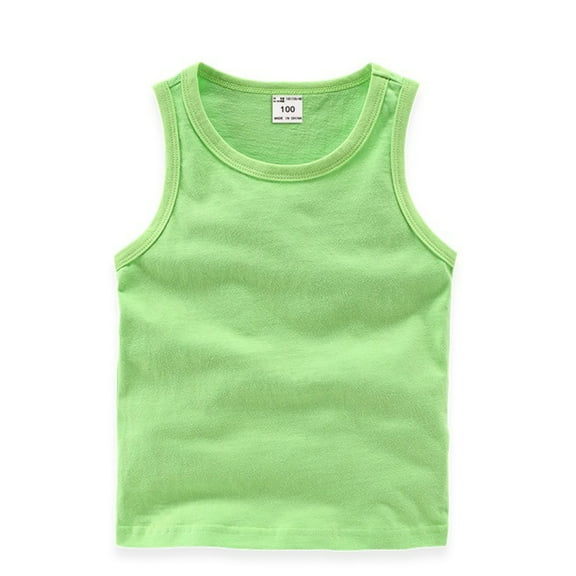 MXIEZI 9M-10T Girls Boys Summer T-Shirt Vest Clothes Kids Solid Color Sleeveless Bottoming Shirt Sweat Absorbent Waistcoat Tops for Toddler Baby