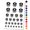 Black, variant on Occupation Police Officer Man Icon Water Resistant Temporary Tattoo Set Fake Body Art Collection - Purple